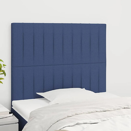 vidaXL Têtes de lit 2 pcs Bleu 80x5x78/88 cm Tissu