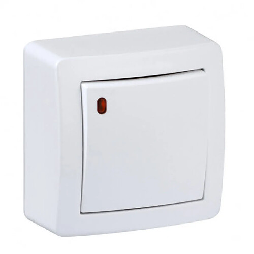 Schneider Electric Alréa - Bouton poussoir lumineux, 10 A, localisation - Blanc