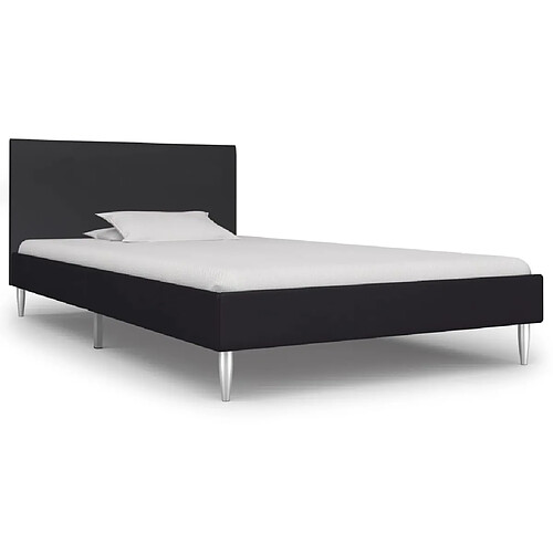 vidaXL Cadre de lit sans matelas noir tissu 90x200 cm