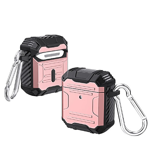 Coque en TPU antichoc avec porte-clés, or rose pour votre AirPods with Charging Case (2016)/(2019)/AirPods with Wireless Charging Case (2019)