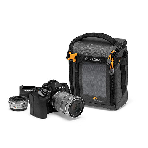 Abc Lowepro Gearup Creator Box Medium II, Sac pour Appareil Photo sans Miroir et Reflex Numérique, Sacoche avec Accès Quickdoor, Tissu Recyclé, Divisions Intérieures Rembourrées Orange, Gris