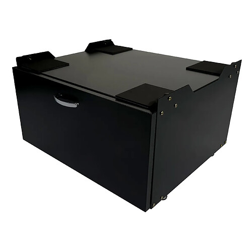 Decoshop26 Meuble bas pour machine à laver avec tiroir 33 x 61 x 52 cm acier noir 04_0007835