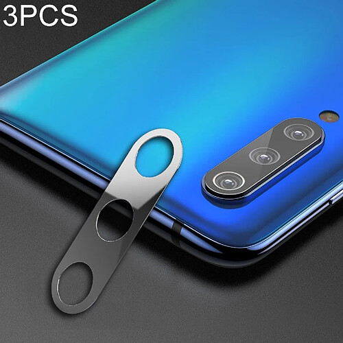 Wewoo 3 PCS 10D couverture complète téléphone mobile en métal caméra arrière de protection de la lentille pour Xiaomi Mi 9 Argent