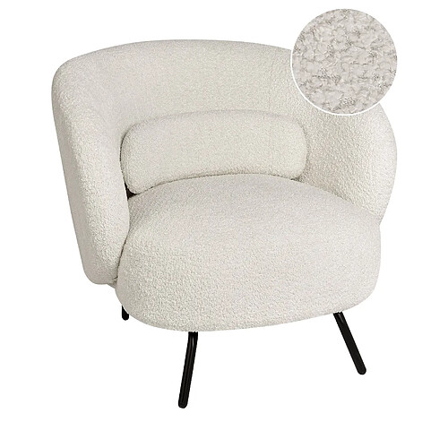 Beliani Fauteuil MAKELA Bouclé Blanc cassé