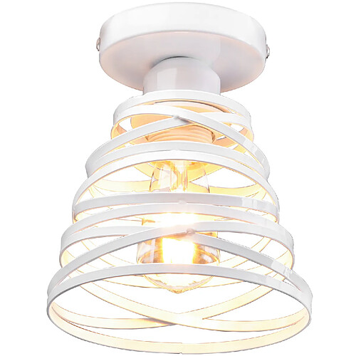 Stoex Plafonnier Rétro Moderne Lustre D'Intérieur Lampe de Plafond Vintage Luminaire Plafonnier en Métal Blanc, E27 Pour Bureau, Salon