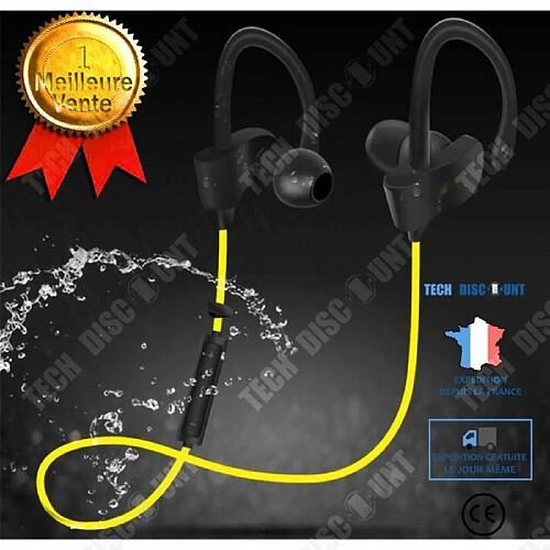 Tech Discount TD® Casque Bluetooth sport monté sur le cou S4 Casque Bluetooth sport ultra-petit stéréo binaural