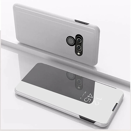 Wewoo Coque Rigide Pour LG K50 Miroir de protection Couvercle à rabat gauche et droite avec étui de support Argent