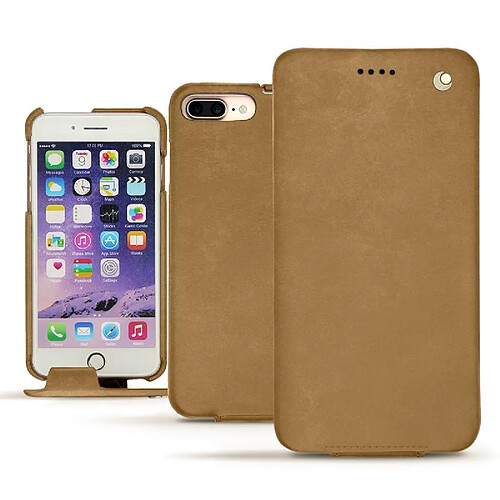 Housse cuir Apple iPhone 7 Plus - Rabat vertical - Sable vintage ( Pantone #9b7340 ) - NOREVE