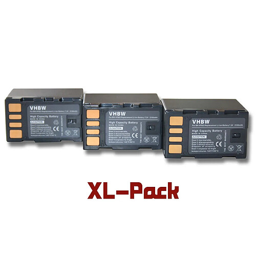 vhbw set 3 batteries 2100mAh caméscope JVC GR-D720, GR-D720EX, GR-D725, GR-D740, GR-D740EX, GR-D745, GR-D750, GR-D760, GR-D770, GR-D770EX.