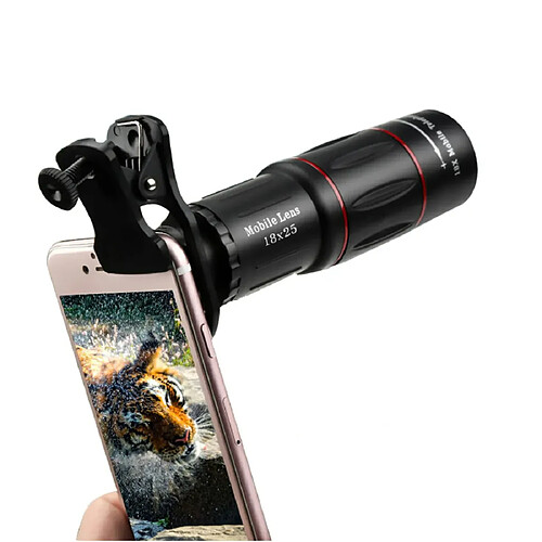 Cfsyls Mini télescope monoculaire pour téléphone portable, lentille de Vision HD 18x