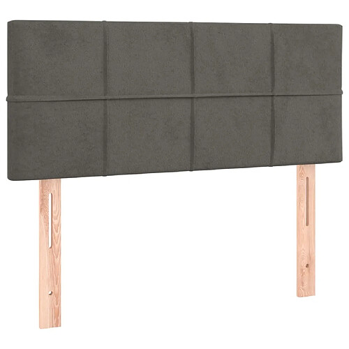 Maison Chic Tête de lit moderne pour chambre - Décoration de lit Gris foncé 80x5x78/88 cm Velours -MN57564