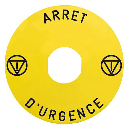 etiquette plate - harmony - jaune - arret d'urgence - schneider electric zby9130m