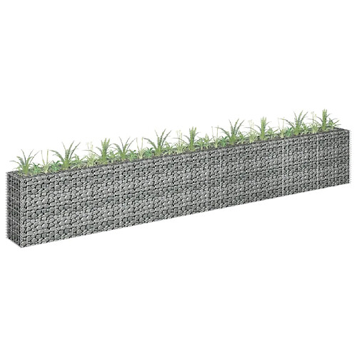 vidaXL Lit surélevé à gabion Acier galvanisé 360x30x60 cm