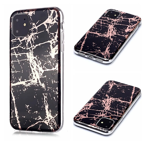 Coque en TPU motif marbre or rose imd noir pour votre Apple iPhone 11 6.1 pouces