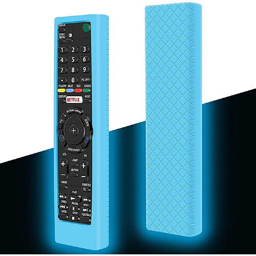 SANAG Housse Coque En Silicone Pour Telecommande Sony Bravia Tv Rmt-Tx100D Rmt-Tx200E Rmt-Tx300E, Antiderapant etui De Protection Pour Telecommande Sony(Glow Blue)