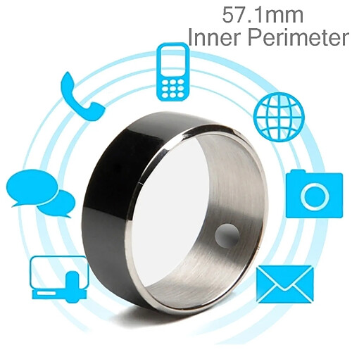 Wewoo Bague connectée noir alliage titane amorphe Smart Ring, imperméable à l'eau et à la poussière, suivi de la santé, partage sans fil, Appel, message Push, périmètre intérieur: 57,1 mm