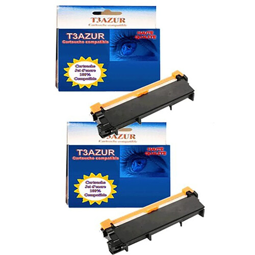 T3Azur TN2320 - Lot de 2 Toners Brother MFC-L2720DW / DCP-L2700 - Compatible - 2 600 pages