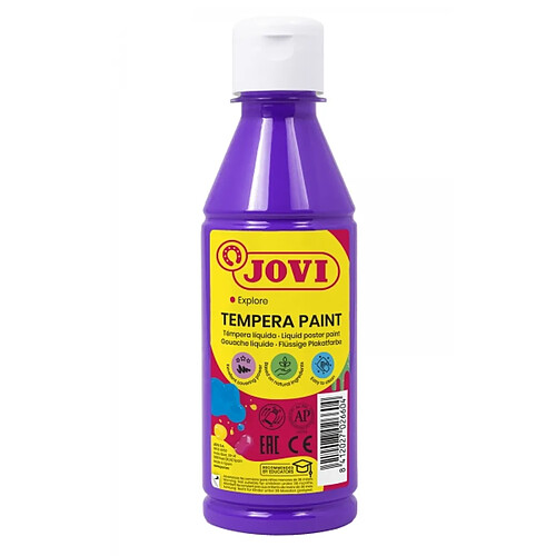 Peinture Tempera Liquide Jovi - À base d'eau - Prête à l'emploi - Haut pouvoir couvrant - Séchage rapide - Excellente fluidité - Adhérence sur plusieurs surfaces - Couleur Violet