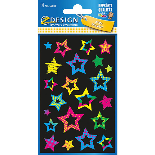 AVERY Zweckform ZDesign Sticker fluo KIDS 'Etoiles' ()