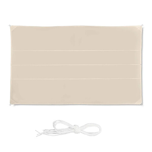 Relaxdays Voile d?ombrage Rectangle 4x6m diffuseur d?Ombre Protection Soleil Jardin UV terrasse Toile imperméable, Beige, 4 x 6 m