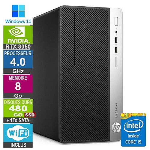 HP PC Gamer LPG-400G5 i5-8400 4.00GHz 8Go/480Go SSD + 1To/RTX 3050 · Reconditionné