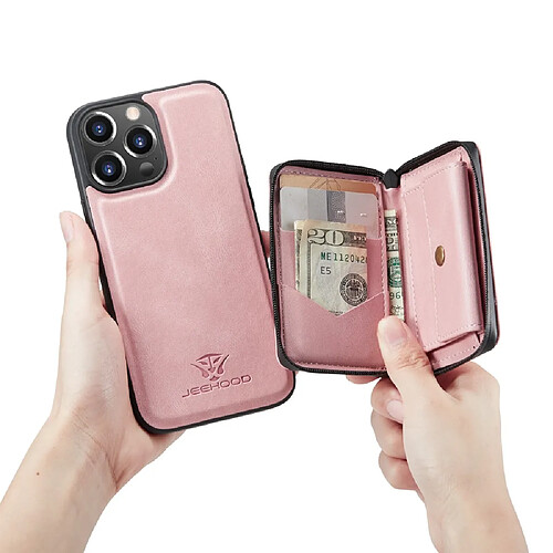 Coque en TPU antichoc, détachable magnétique 2-en-1, hybride avec béquille rose pour votre Apple iPhone 13 Pro Max 6.7 pouces