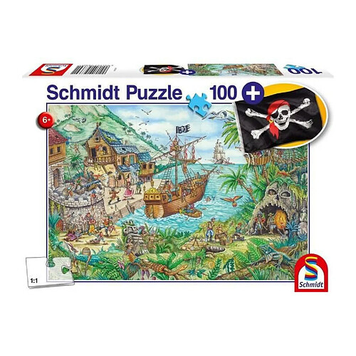 Dans la baie aux pirates - avec add on (drapeau pirate) - 100 pcs - SCHMIDT SPIELE