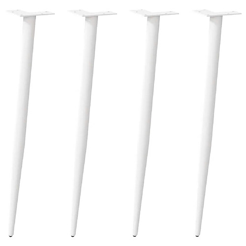 vidaXL Pieds de table basse forme conique 4 pcs blanc 72-73 cm acier