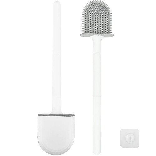 INF Brosse de toilette avec support TPU White