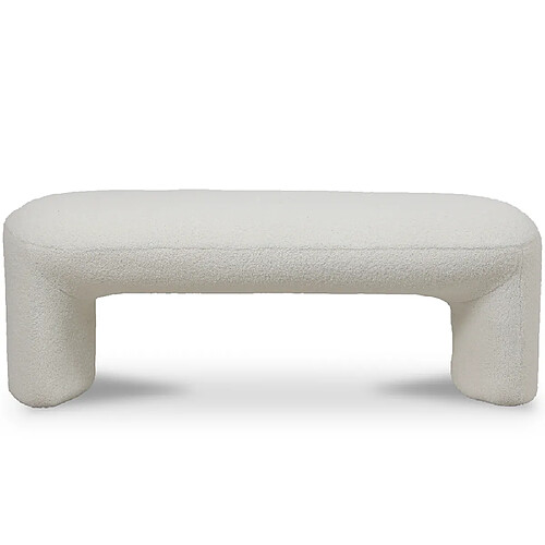 ICONIK INTERIOR Banc Tapissé en Tissu Bouclé - Vieire Blanc