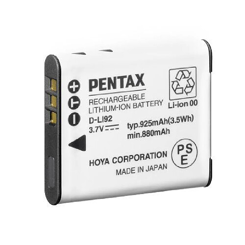 Pentax D-L192 Batterie rechargeable Li-ion pour Appareil photo compact Optio