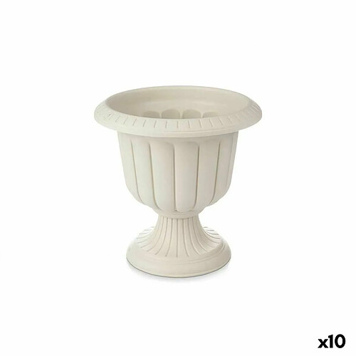 Ibergarden Cache-pot Verre Beige Plastique 35 x 34,7 x 35 cm (10 Unités)