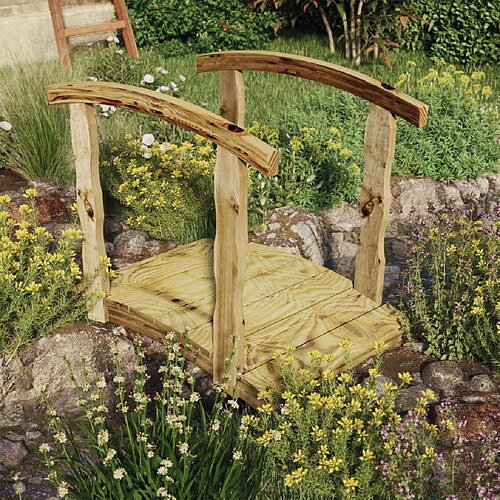 vidaXL Pont de jardin avec balustrades Bois massif de pin imprégné