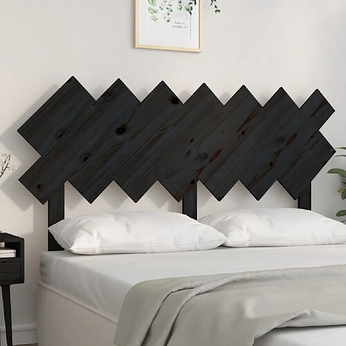 vidaXL Tête de lit Noir 141x3x80,5 cm Bois massif de pin