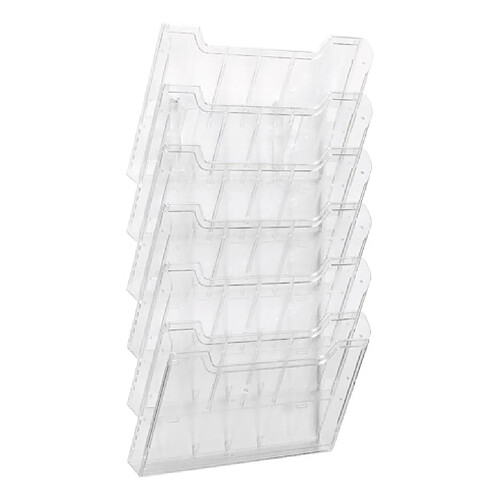 Trieur mural horizontal plastique Exacompta 6 compartiments 24 x 32 cm - cristal