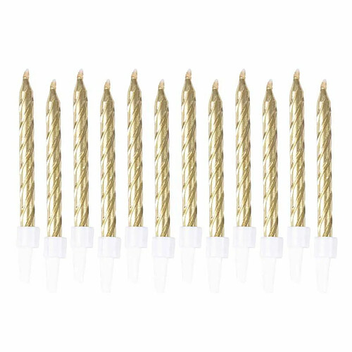 Paris Prix Lot de 12 Bougies d'Anniversaire Métalliques 6cm Or