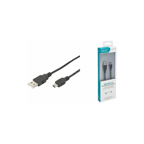 DIGITUS Câble de connexion USB 2.0, USB-A - Mini USB-B, 1,8m ()