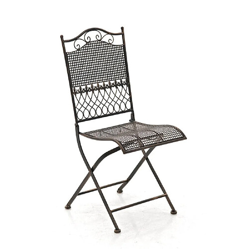 Decoshop26 Chaise de jardin en fer forgé bronze vieilli MDJ10021