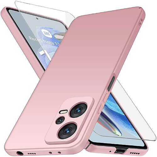 Coque Silicone Rose + Verre Trempe Pour Xiaomi Redmi Note 12 Pro Little Boutik©