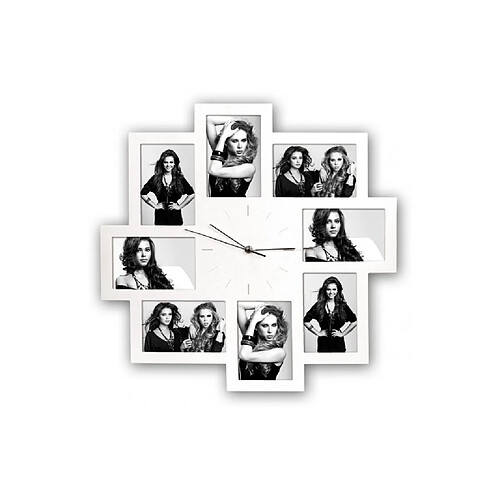 Zep Horloge Murale BLANCHE avec 8 Photos Blanc 10 x 15 cm.