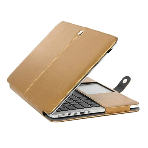 Wewoo Housse Étui or pour Macbook Pro Retina 15,4 pouces Laptop Crazy Horse Texture horizontale Flip en cuir