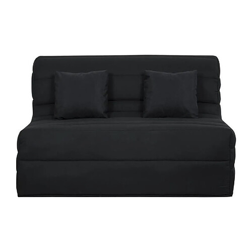 DUNLOPILLO Banquette BZ - Tissu Noir + 2 coussins noir - L 140 x P 99 x H 98 cm - Made in France - ALICE