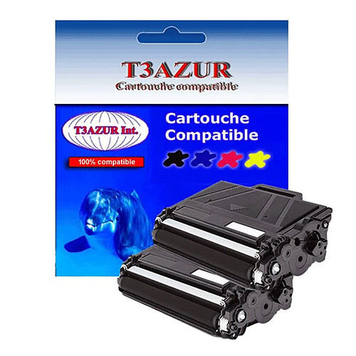 2 Toners Laser compatibles pour Brother DCP-L5500DN, DCP-L6600DW, TN3480 - 8 000 pages - T3AZUR