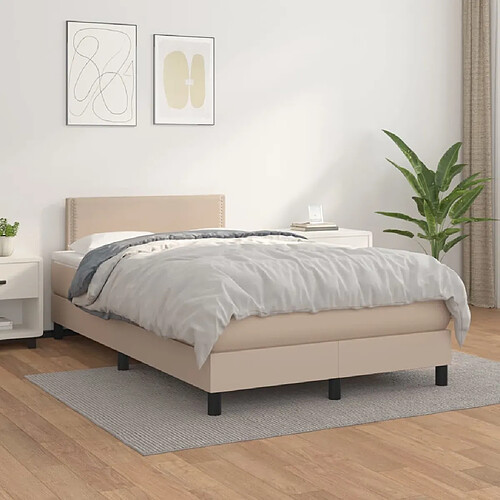 vidaXL Sommier à lattes de lit avec matelas Cappuccino 120x200 cm