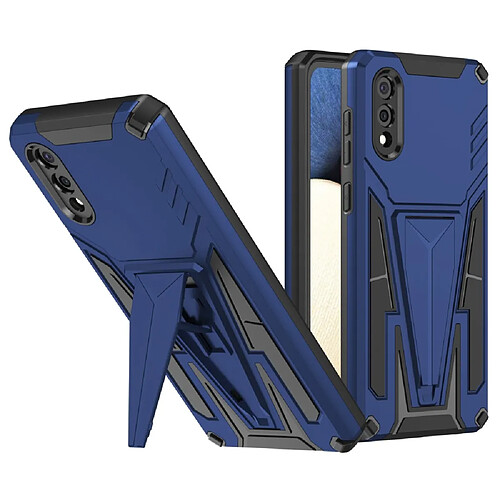 Coque en TPU antichoc avec béquille bleu foncé pour votre Samsung Galaxy A02/M02