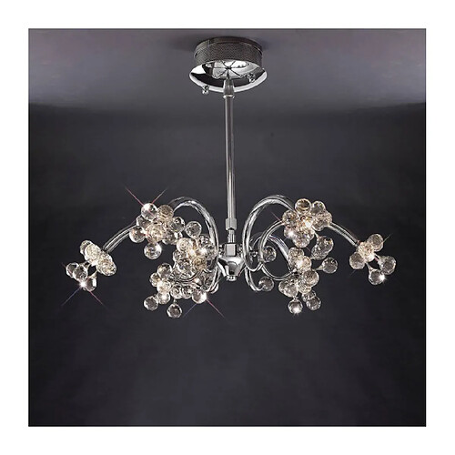 Luminaire Center Suspension Octavia 9 Ampoules chrome poli/cristal