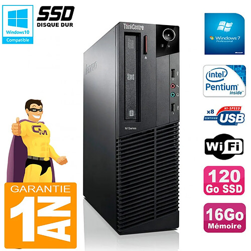 PC Lenovo M92p SFF Intel G630 16Go Disque 120Go SSD Graveur DVD Wifi W7 · Occasion