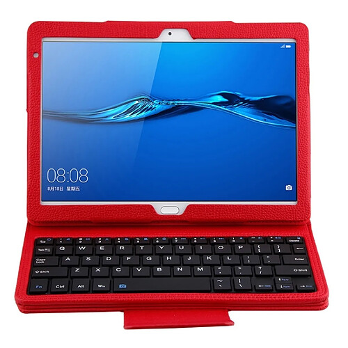 Wewoo Clavier QWERTY tablette Universel rouge SA104 pour Huawei M3 Tablet 10.1 pouce ABS Litchi Texture Bluetooth étui de protection avec support