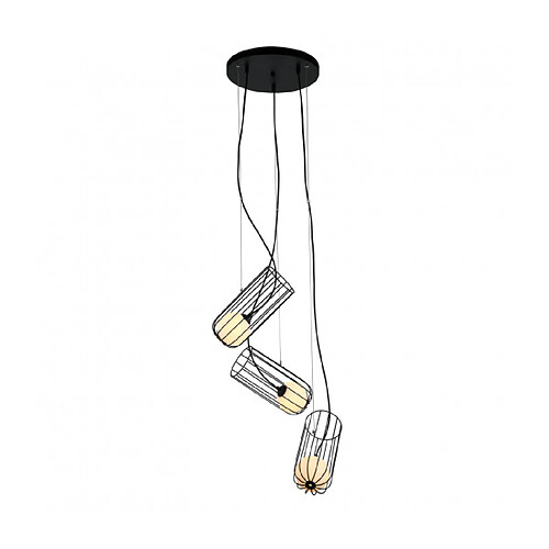 Luminaire Center Suspension moderne Coco Noir en verre et acier