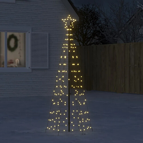 vidaXL Arbre de Noël lumineux avec piquets 220 LED blanc chaud 180 cm